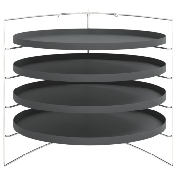 Tăvi pentru pizza, 4 buc., cu suport, Ø 28 cm, oțel - Img 3