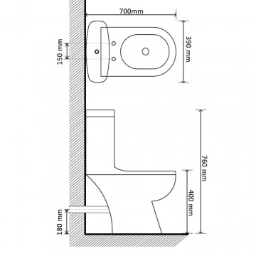 Toaletă cu rezervor, alb - Img 5