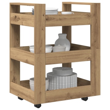 Trocărie de bucătărie Stejar Artisan 60x45x80 cm Lemn Compus - Img 3