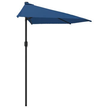 Umbrelă balcon tijă aluminiu albastru 270x144x222cm, semirotund - Img 4