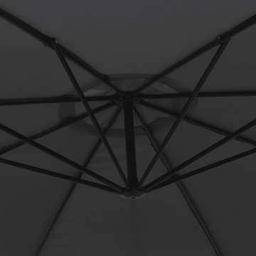Umbrelă consolă de grădină cu stâlp din aluminiu, negru, 350 cm - Img 6