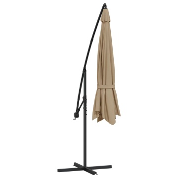 Umbrelă consolă de grădină cu stâlp din aluminiu, taupe, 350 cm - Img 5