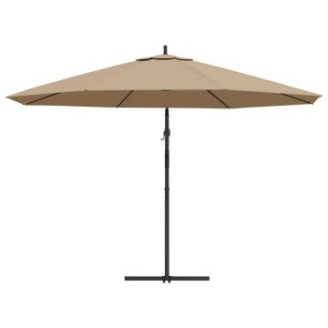 Umbrelă consolă de grădină cu stâlp din aluminiu, taupe, 350 cm - Img 8