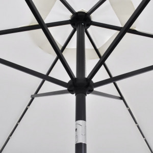 Umbrelă de exterior cu LED-uri 3 m, Alb nisipiu - Img 2