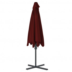 Umbrelă de exterior cu stâlp din oțel, bordo, 300x230 cm - Img 7