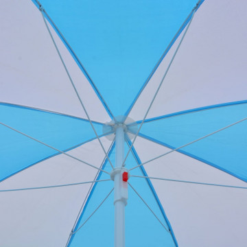 Umbrelă de plajă adăpost, albastru și alb, 180 cm, țesătură - Img 3