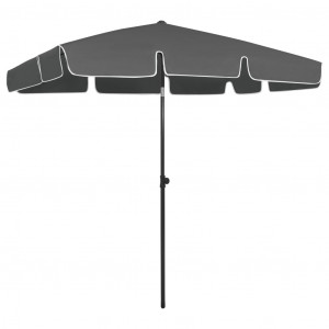 Umbrelă de plajă, antracit, 200x125 cm - Img 1