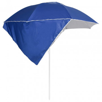 Umbrelă de plajă cu pereți laterali Albastru 215 cm - Img 4