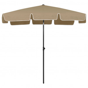 Umbrelă de plajă, gri taupe, 200x125 cm - Img 4