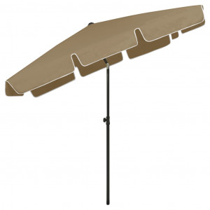 Umbrelă de plajă, gri taupe, 200x125 cm - Img 5