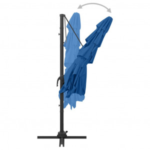 Umbrelă de soare 4 niveluri, stâlp aluminiu, azuriu, 250x250 cm - Img 6