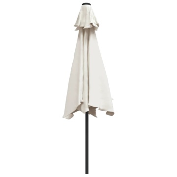 Umbrelă de soare, alb nisipiu, 3 m, stâlp din oțel - Img 4