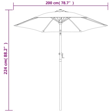Umbrelă de soare, antracit, 200 x 224 cm, aluminiu - Img 7