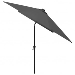 Umbrelă de soare cu LED-uri și stâlp din oțel, antracit, 2x3 m - Img 6
