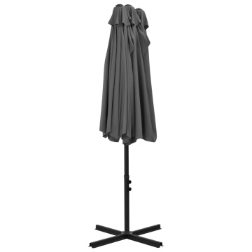 Umbrelă de soare cu stâlp aluminiu, antracit, 460 x 270 cm - Img 8