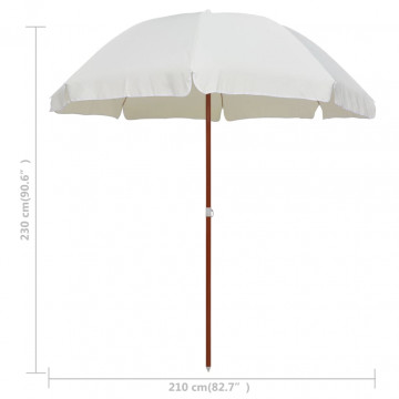 Umbrelă de soare cu stâlp din oțel, nisipiu, 240 cm - Img 4