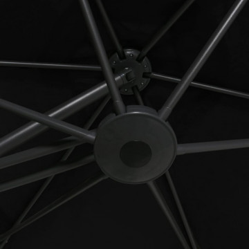 Umbrelă de soare de exterior cu stâlp din oțel, negru, 300 cm - Img 6