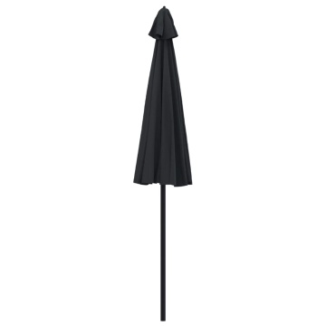 Umbrelă de soare de exterior, stâlp aluminiu, negru, 270 cm - Img 4