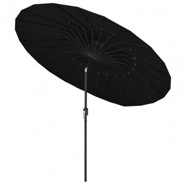 Umbrelă de soare de exterior, stâlp aluminiu, negru, 270 cm - Img 2