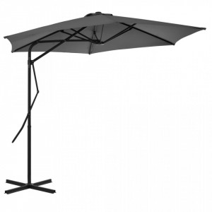 Umbrelă de soare de exterior, stâlp din oțel, antracit, 300 cm - Img 3