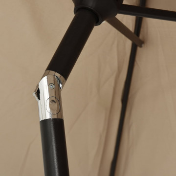 Umbrelă de soare de exterior, stâlp metalic, 300 cm, gri taupe - Img 5