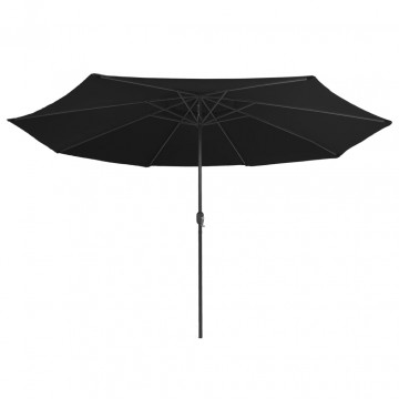 Umbrelă de soare de exterior, stâlp metalic, negru, 400 cm - Img 3