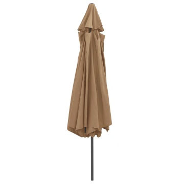 Umbrelă de soare de grădină, stâlp metalic, taupe, 390 cm - Img 4
