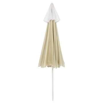 Umbrelă de soare de plajă, galben nisipiu, 240 cm - Img 4