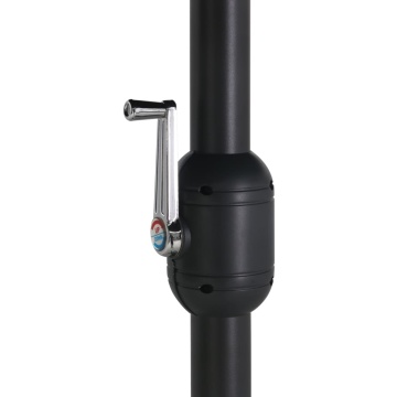Umbrelă de soare exterior cu stâlp aluminiu, negru, 460x270 cm - Img 7