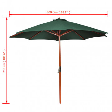 Umbrelă de soare, verde, 258 cm - Img 6