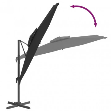 Umbrelă dublă în consolă, negru, 400x300 cm - Img 7
