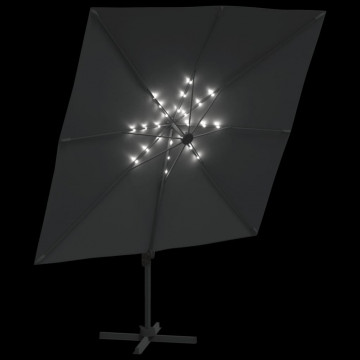 Umbrelă în consolă cu LED, antracit, 400x300 cm - Img 4