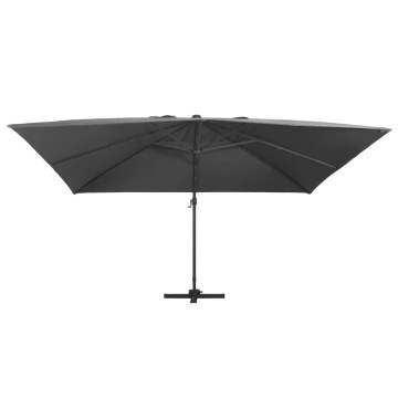 Umbrelă în consolă cu LED stâlp din aluminiu antracit 400x300cm - Img 2