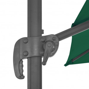 Umbrelă în consolă cu stâlp din aluminiu, verde, 300x300 cm - Img 5