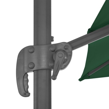 Umbrelă în consolă cu stâlp din aluminiu, verde, 400x300 cm - Img 6
