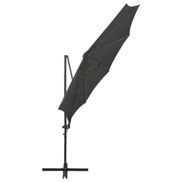 Umbrelă în consolă cu stâlp și LED-uri, antracit, 300 cm - Img 6