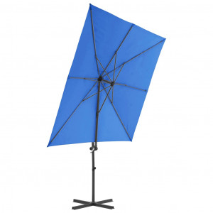 Umbrelă în consolă stâlp din oțel, albastru azuriu, 250x250 cm - Img 4