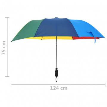 Umbrelă pliabilă automată, multicolor, 124 cm - Img 5