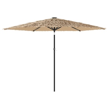 Umbrelă soare de grădină cu stâlp din oțel, maro 288x288x225 cm - Img 2