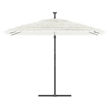 Umbrelă soare de grădină stâlp din oțel, alb 290x290x238 cm - Img 3