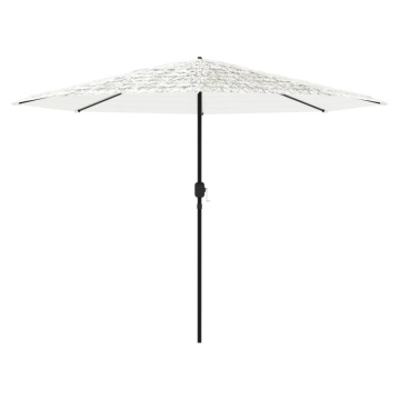 Umbrelă soare de grădină stâlp din oțel, alb 324x324x247 cm - Img 4