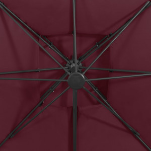 Umbrelă suspendată cu înveliș dublu, roșu bordo, 300x300 cm - Img 2