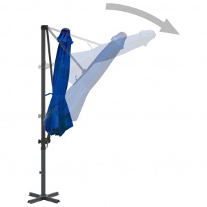 Umbrelă suspendată cu stâlp aluminiu, albastru azuriu, 300 cm - Img 8