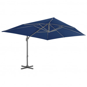 Umbrelă suspendată cu stâlp din aluminiu albastru azuriu 4x3 m - Img 3