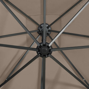 Umbrelă suspendată cu stâlp și LED-uri, gri taupe, 300 cm - Img 2