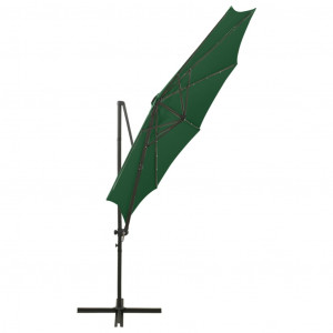 Umbrelă suspendată cu stâlp și LED-uri, verde, 300 cm - Img 7