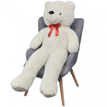 Ursuleț de pluș moale de jucărie XXL, alb, 160 cm - Img 3