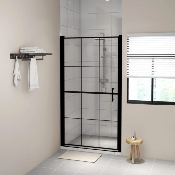 Ușă de duș, negru, 100 x 178 cm, sticlă securizată - Img 1