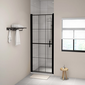 Ușă de duș, negru, 81 x 195 cm, sticlă securizată - Img 1