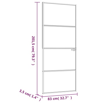 Ușă de interior negru 83x201,5 cm sticlă securiz./aluminiu slim - Img 7